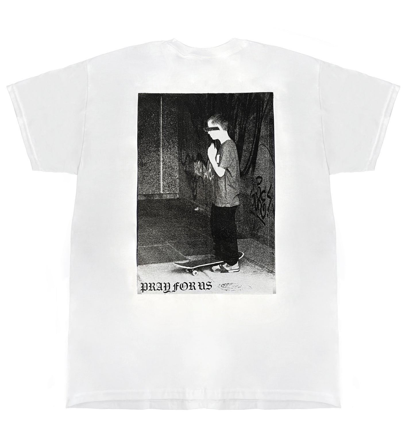 Pray For Us white t-shirt